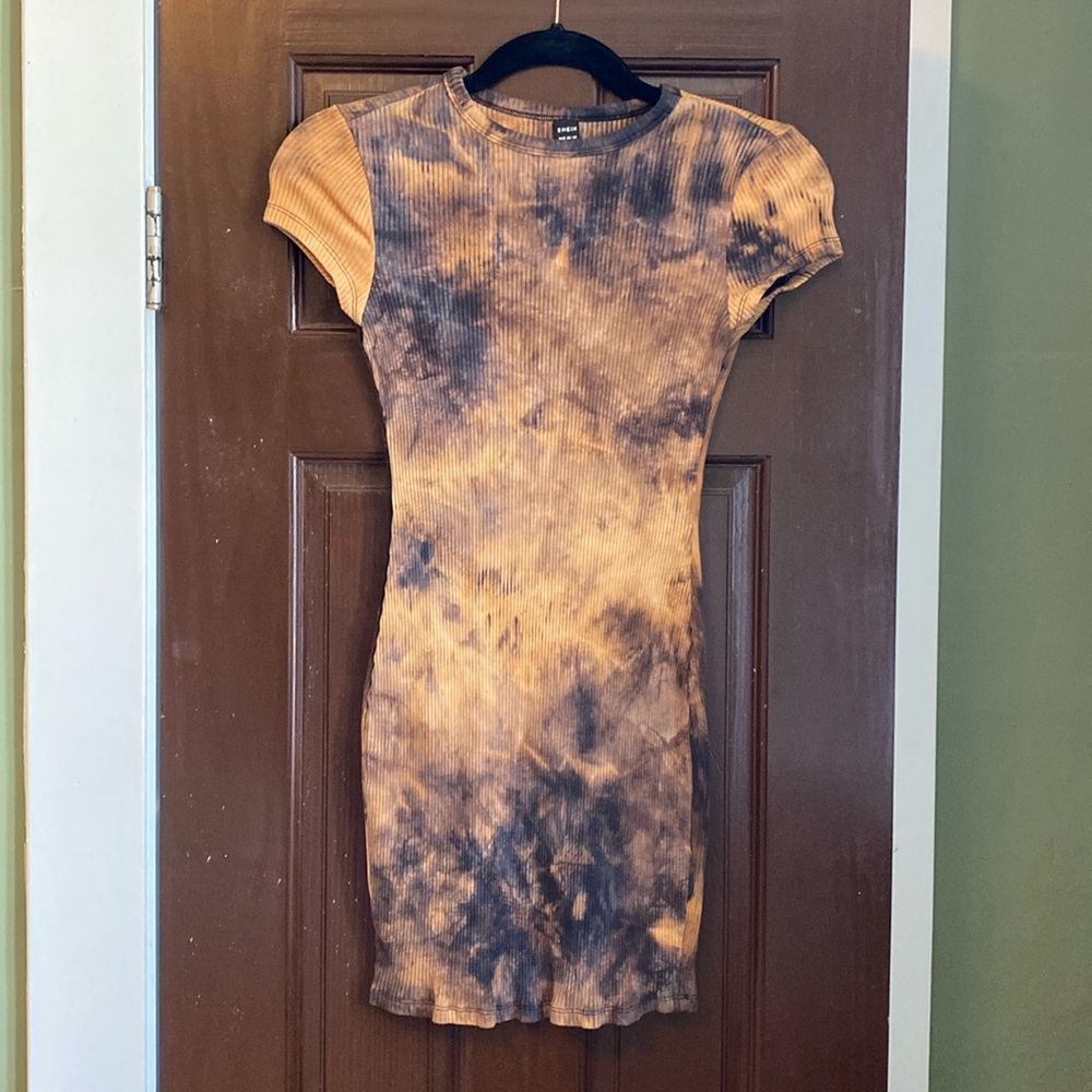 Orange and Black Mini Dress